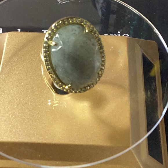 Lemon Gold Labradorite Adjustable Ring - Picture 4 of 7